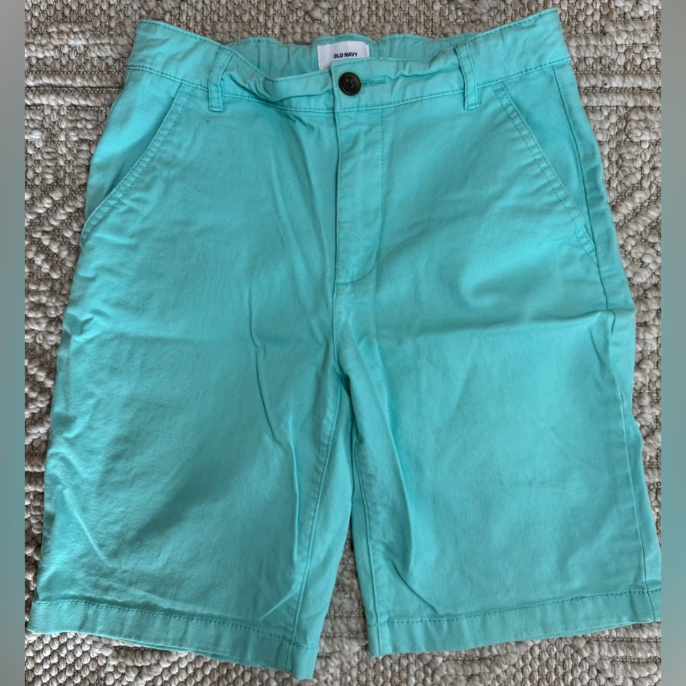 Old Navy Boy's Turquoise Flat Front Shorts (Size 12)